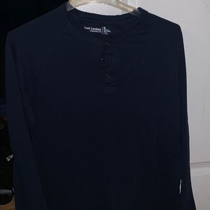 Navy Blue Long Sleeve, Button-up collar